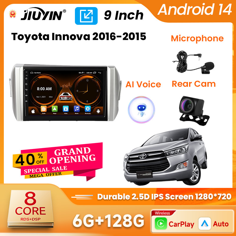 JIUYIN 9 inch Android Head Unit for Toyota innova 2016-2025 8-Core Car ...