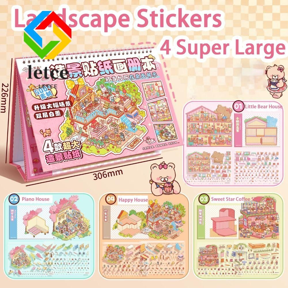 LETCE Miniature Scene Stickers, Large Three-dimensional Visual Stacking ...