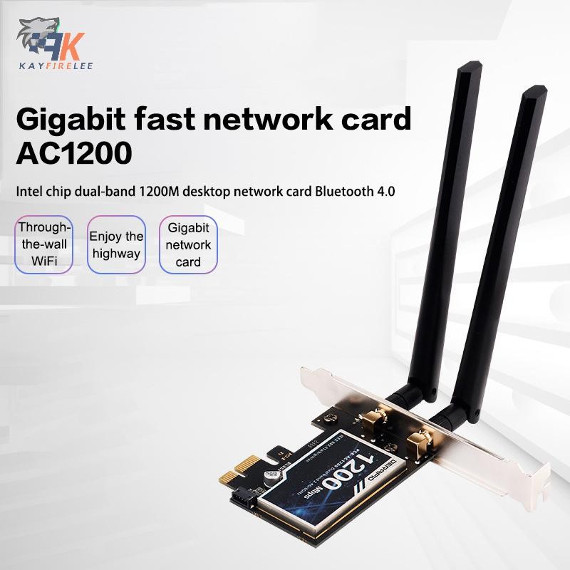 (KFL) WiFi Wireless Adapter Network Card Dual Band AC1200 1200M 2.4Ghz ...