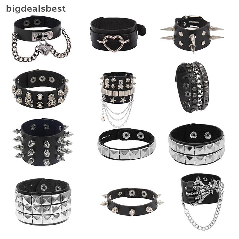 BDB 90s Fashion Punk Style Bracelet Personality PU Leather Three Rows ...