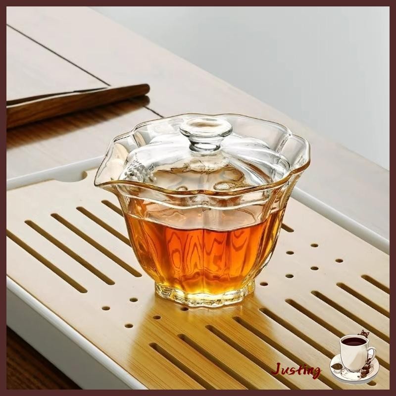 Justing Modern Small Glass Gaiwan Glass Teas Set Practical Glass Tureen ...
