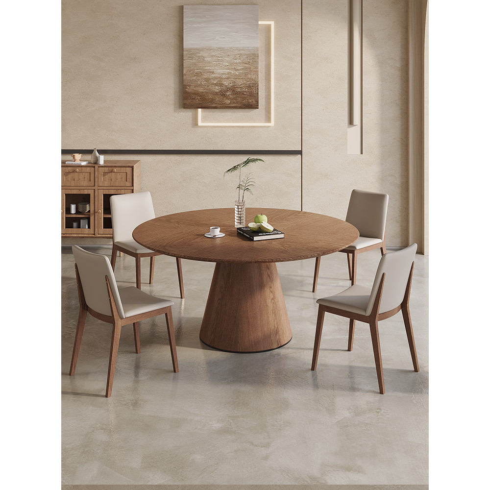 Nordic Ash Wood Solid Wood Round Dining Table and Chair Set Modern ...