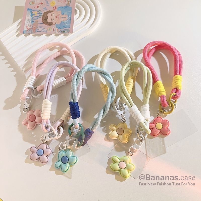 Cute Candy Color Flower Phone Ring Phone Lanyard Key Lanyard Prevention ...