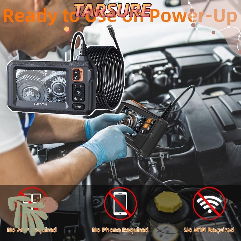 TARSURR Endoscope, 4.3'' IPS Screen with 8 Adjust LED Lights Inspection