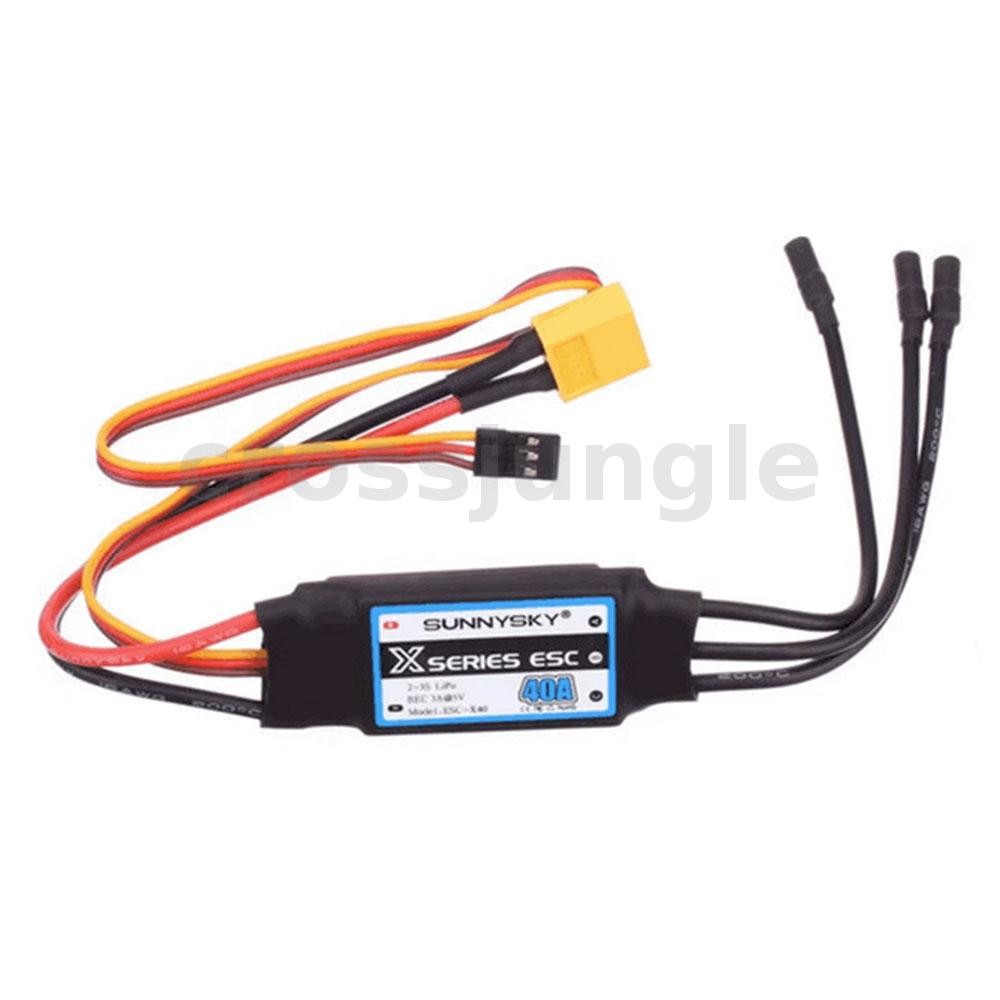 SUNNYSKY 40A 2-4S Brushless ESC With 5V/3A BEC 3.5mm XT60 plug For RC ...