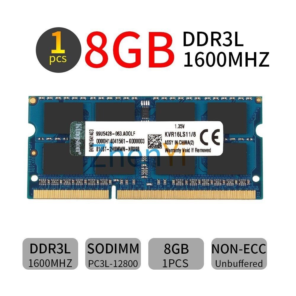 Kit RAM Kingston 16 GB (2x8 GB) DDR3L – 1600 MHz, 1.35 V, SODIMM Pour PC Portable