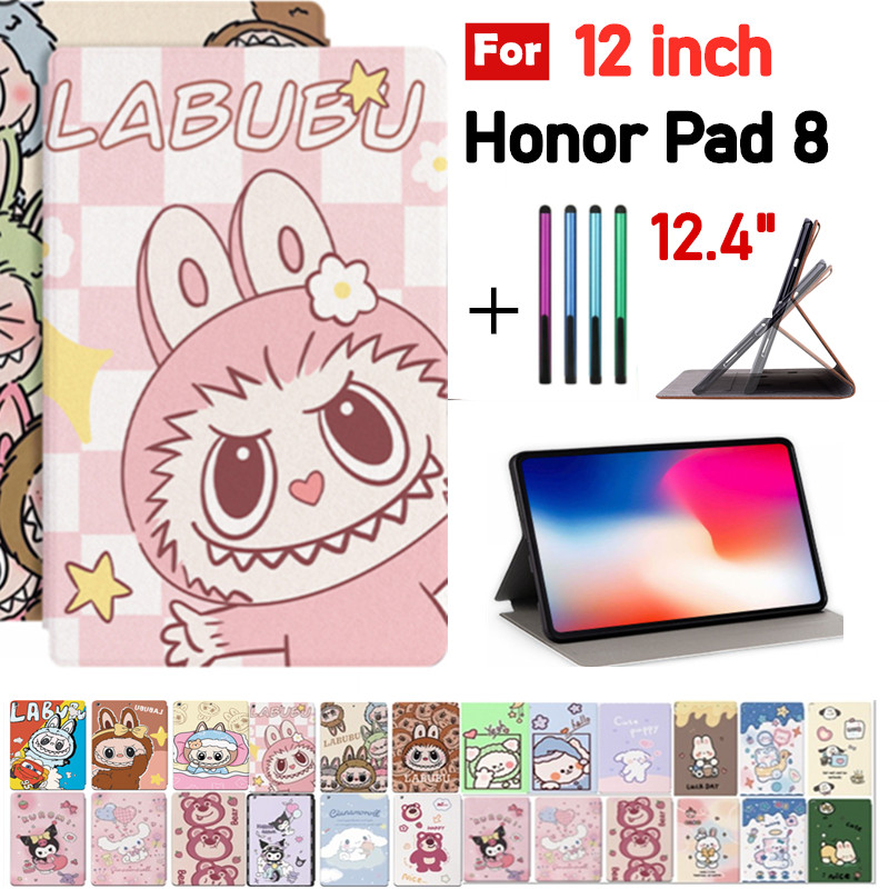 Cute Cartoon LABUBU Leather Case For Honor Pad 8 12 inch 2022 Mokoko ...