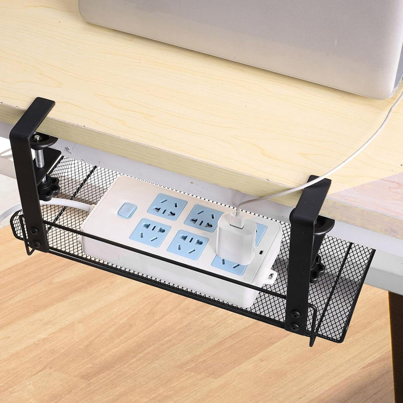 Upgrade Under Table Storage Rack Cable Management Tray Desk Socket ...
