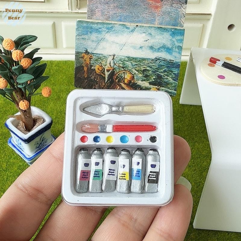 [Penny Bear] Miniature Dollhouse Watercolor Pencil Paint Box Pretend ...
