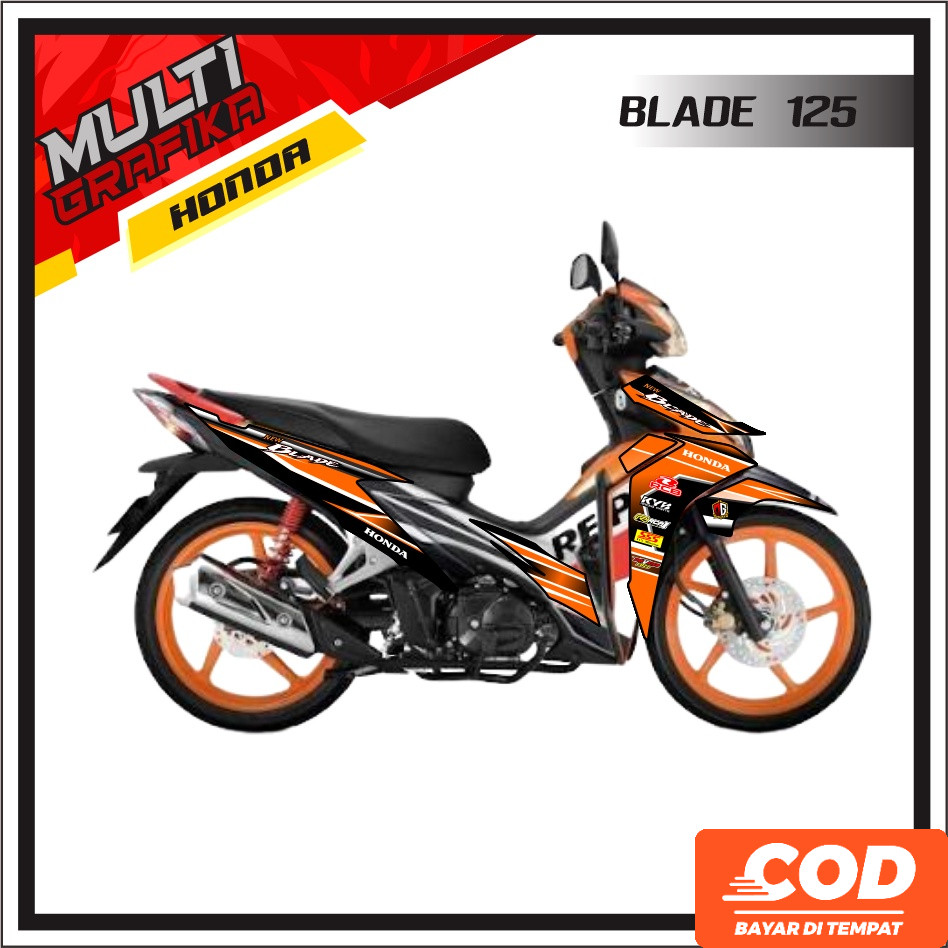 BLADE 125 Motorcycle Striping Decal Motif Variant Multi Sticker ...