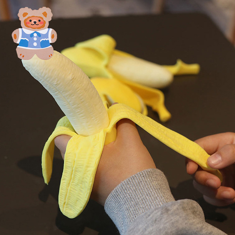 Banana Squeeze Toy Funny Peeled Banana Decompression Toy Birthday ...