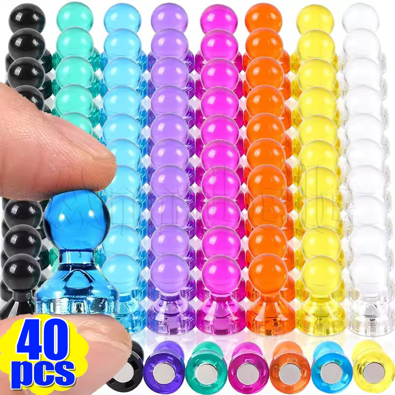 10/20/40Pcs Colorful Magnetic Pushpins - Strong Magnet Thumbtacks - for ...