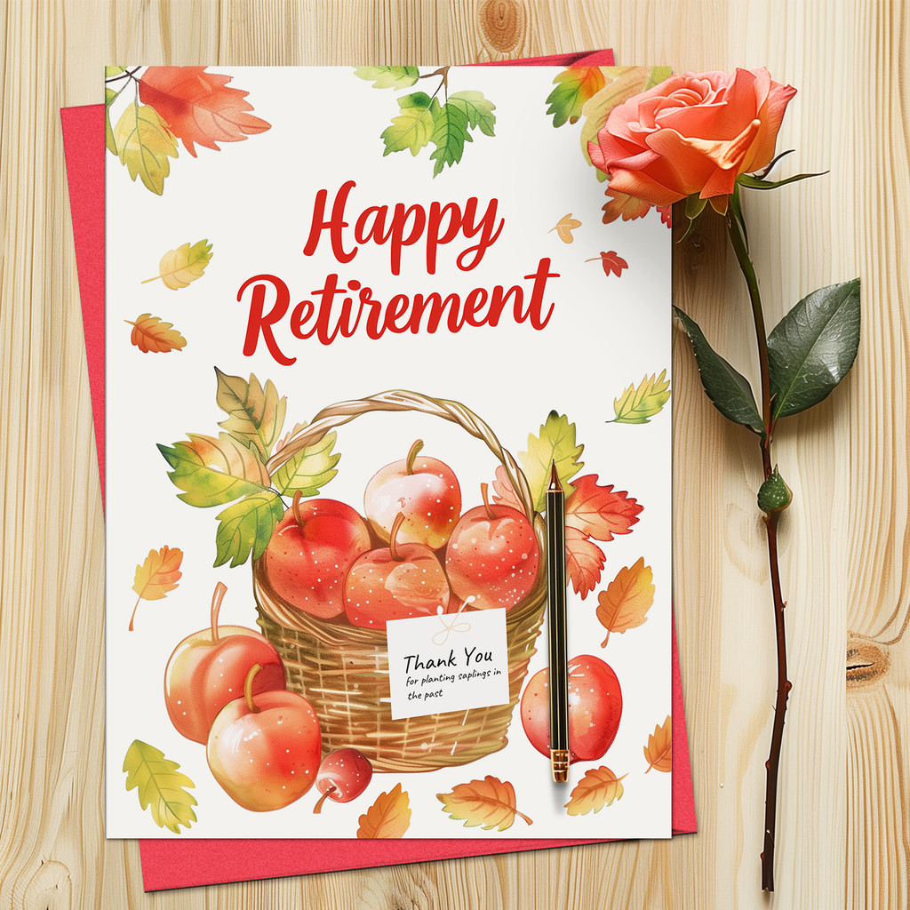 A4 Size Happy Retirement Farewell Ceremony Team Group Greeting Card ...