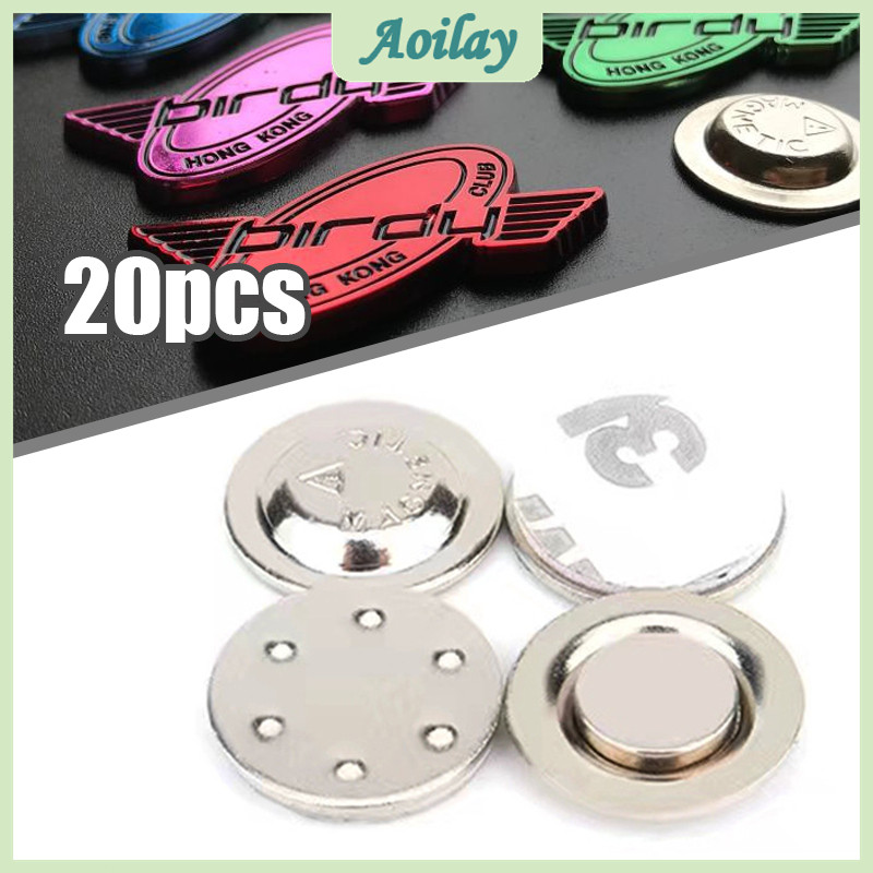 20Pcs 17mm Magnet Button Badge Magnetic Collar Pin Self-adhesive ...