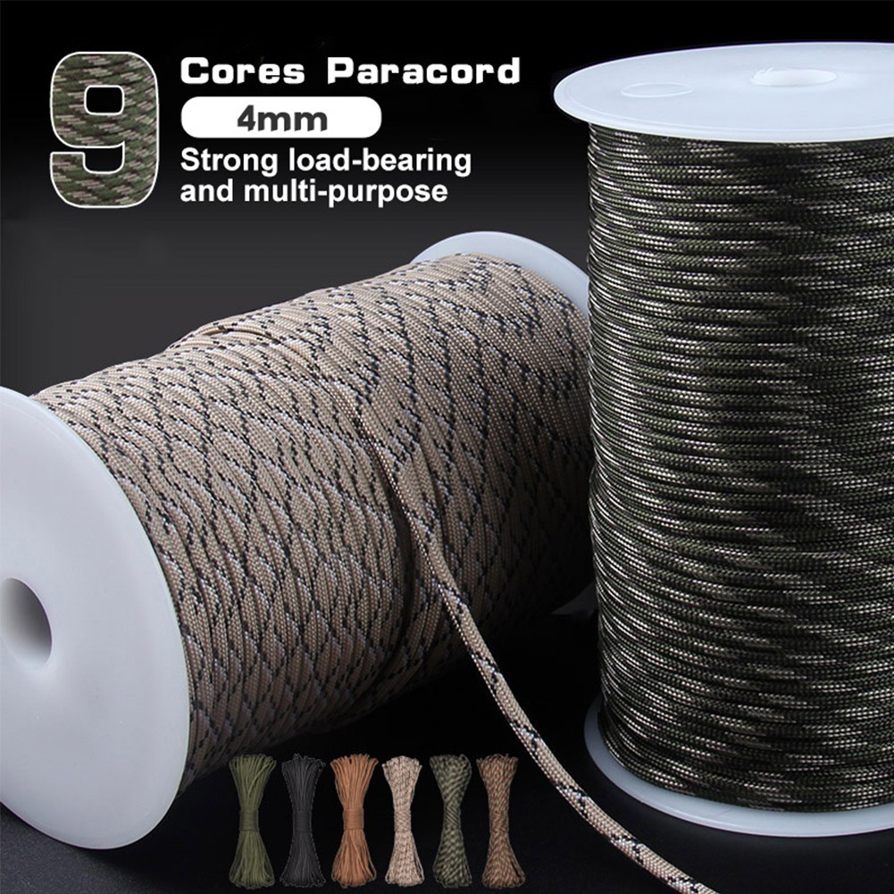 100m Paracord Rope Nylon Hammock Rope 9 Strand Core Survival Heavy Duty ...