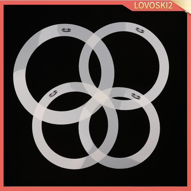 [Lovoski2] Durable 4 Pieces Drum Set Muffler Tone Control Rings DIY For ...