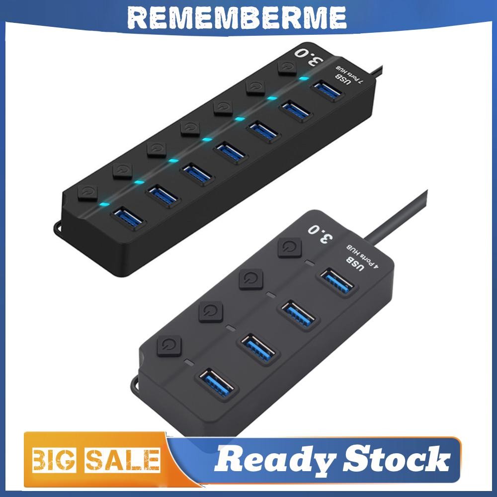 Powered USB 3.0 Hub Splitter with Individual Power Switches for ...