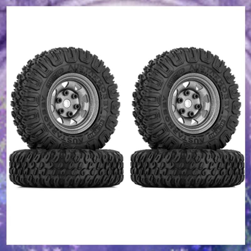 MOHERO 4Pcs 2.6" Metal Beadlock Wheel Rims RC Rims For Wraith 90053-90048 1/10 RBX10 Axial AXI03005 AXI03000 AXI3004,Titanium+Black