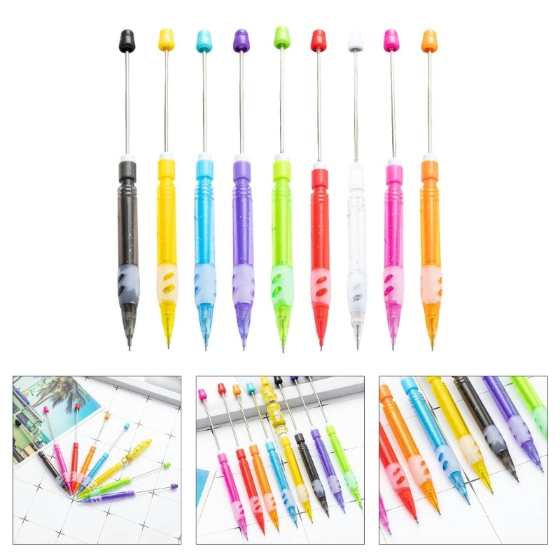 16 Pack Beadable Mechanical Pencils With Comfort Grips - Colorful Drawing & Writing Pens