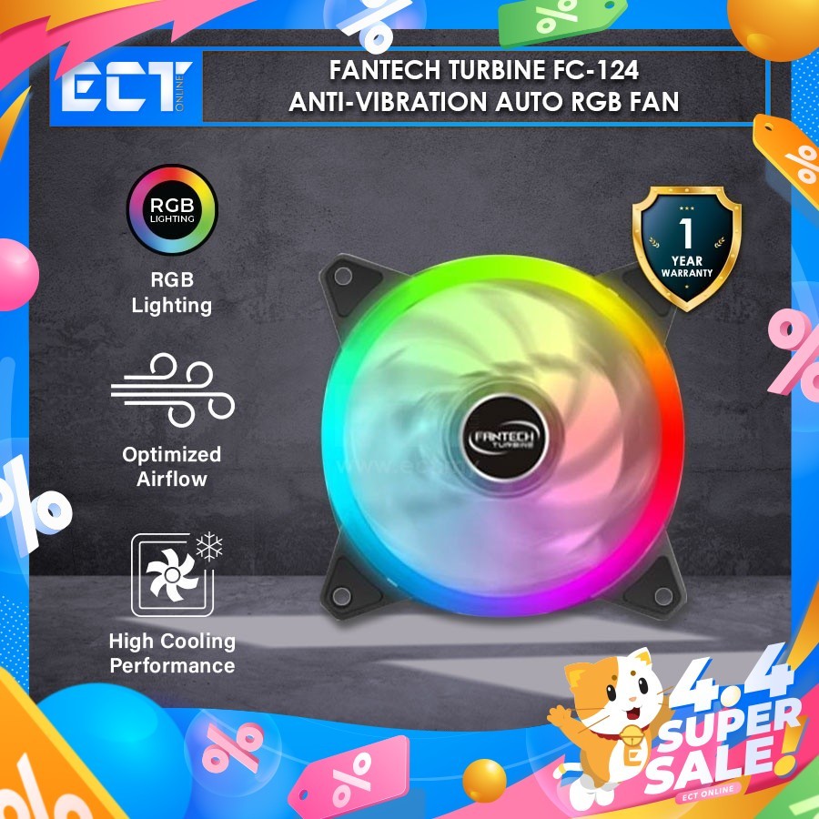 Fantech FC-124 Turbine Anti-Vibration Auto RGB Fan | Shopee Philippines