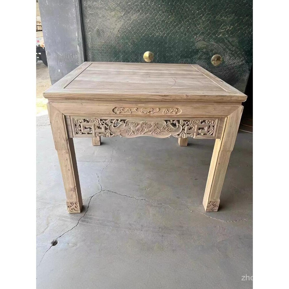 Chinese Style Solid Wood Dining Table Northern Old Elm Antique Eight ...