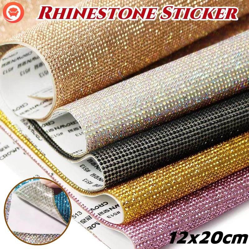 12x20cm Self Adhesive Rhinestone Sticker DIY Arts Crafts Car Phone ...