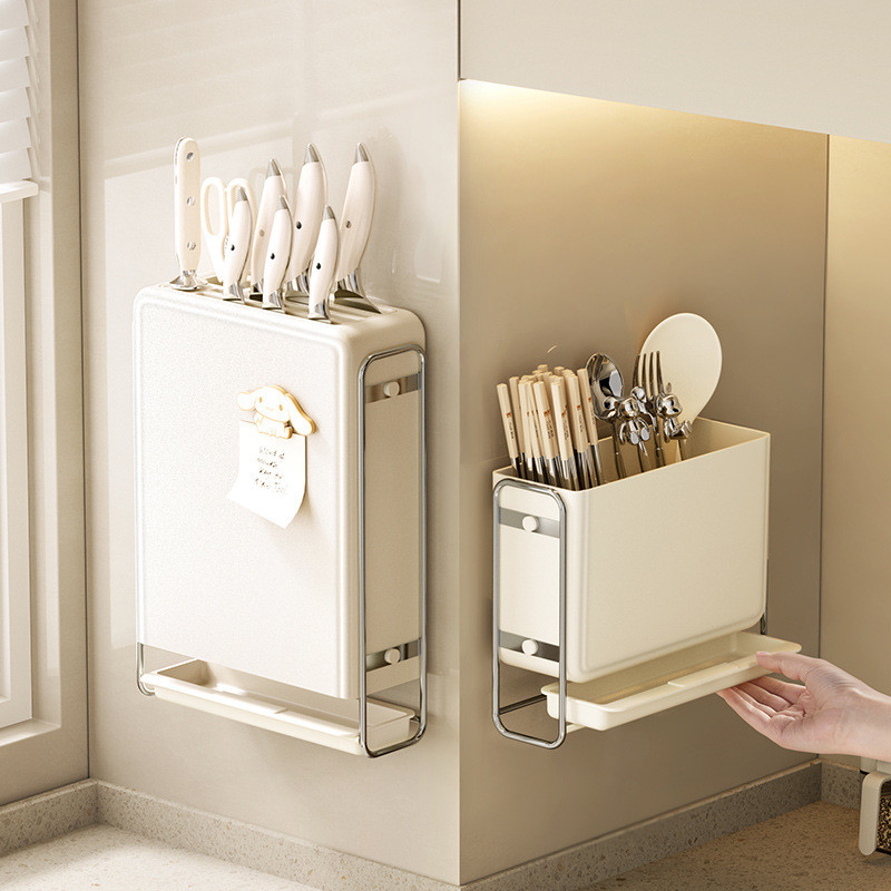 Knife Holder Storage Rack Kitchen Multifunctional Knife Rack No-Drill ...