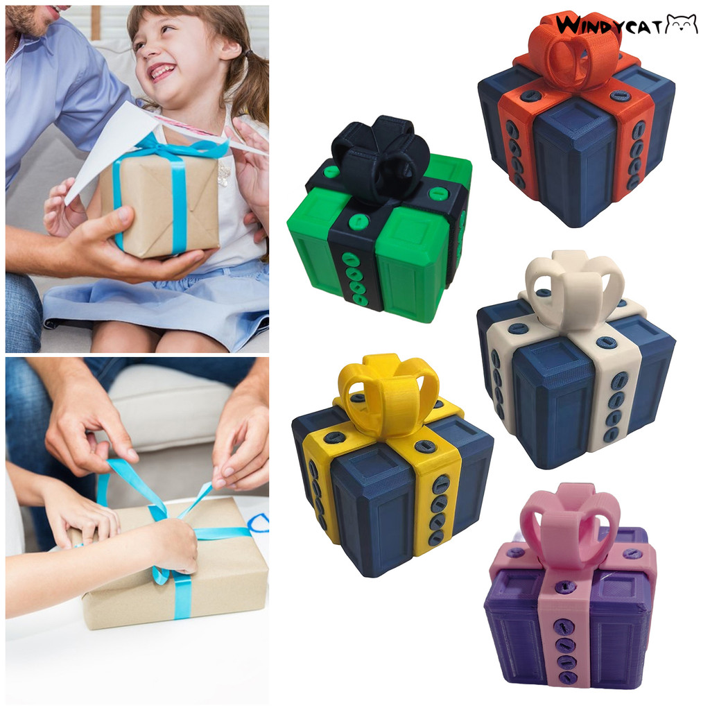 Windycat 3D Printed Annoying Gift Box with Screws Colorful Square ...