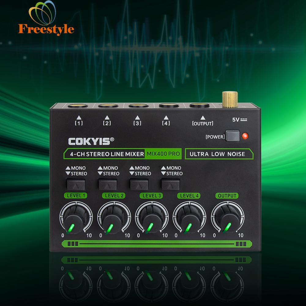 4 Channel Ultra Low Noise Stereo Line Mixer Mini Audio Mixer for Club ...