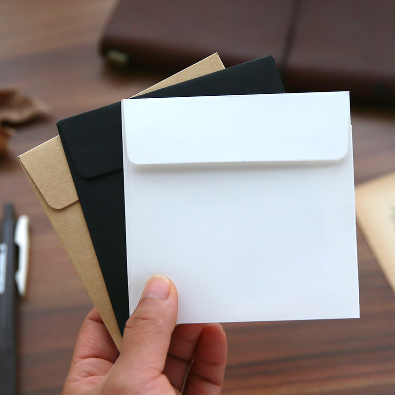 50pcs Square Mini Small Envelope Kraft Paper Mini Envelope Retro Art ...