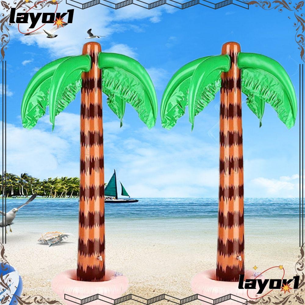 LAYOR1 2Pcs 90CM Tropical Palm Tree PVC Backdrop Pools Party Hawaiian ...