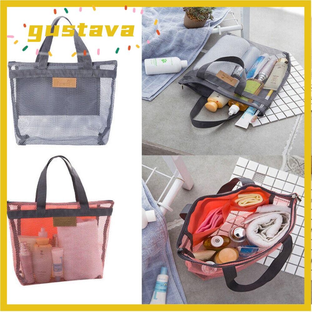 GUSTAVA Large Handbag, Waterproof Black Beach Bag, Summer Mesh Durable ...