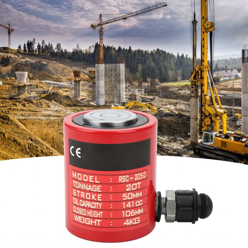 Rriioo 20T Hydraulic Cylinder Jack Multi-Section Low Profile Ram Mini ...
