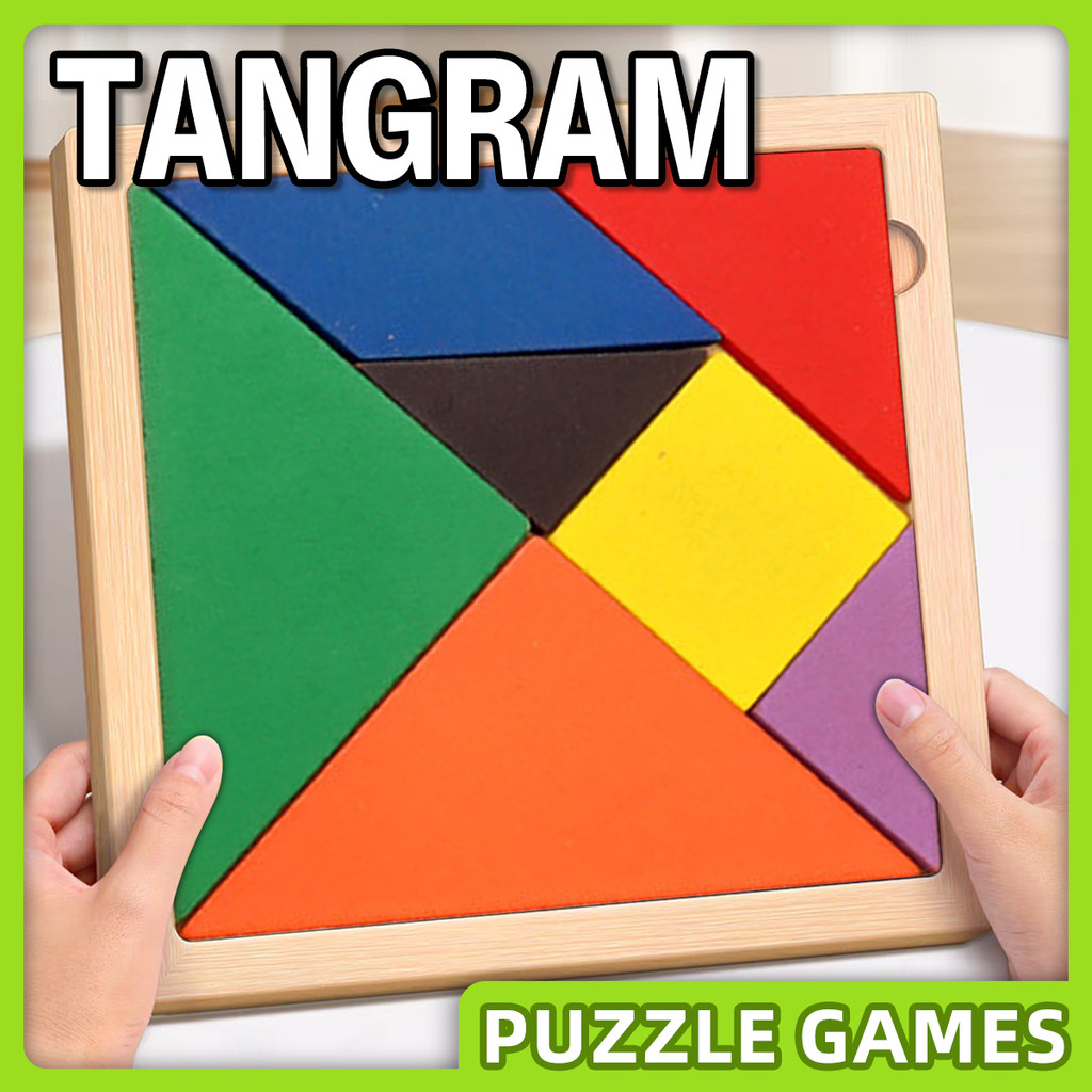 Wooden Tangram Game Children Mental Development Tangram Wooden Jigsaw