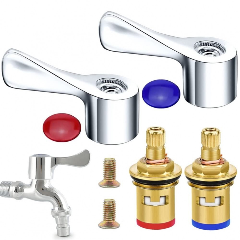 Tap Valve Set Tub Turn Cartridges Gland Washbasin 1/2\" Quarter ...