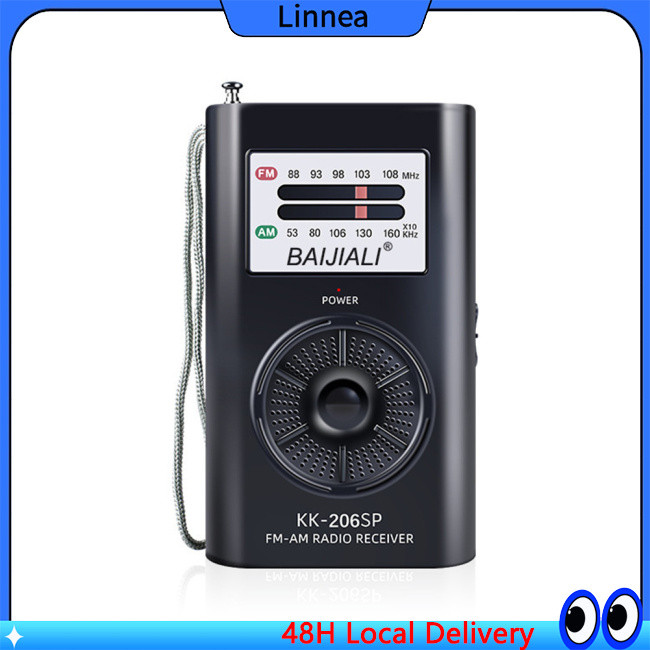 LIN Portable Radio AM FM Battery Operated Radio With Speaker Long Range ...