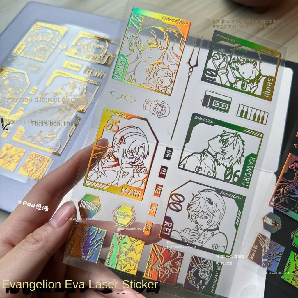 Evangelion EVA Laser Metal Sticker Anime Merchandise Mobile Phone ...