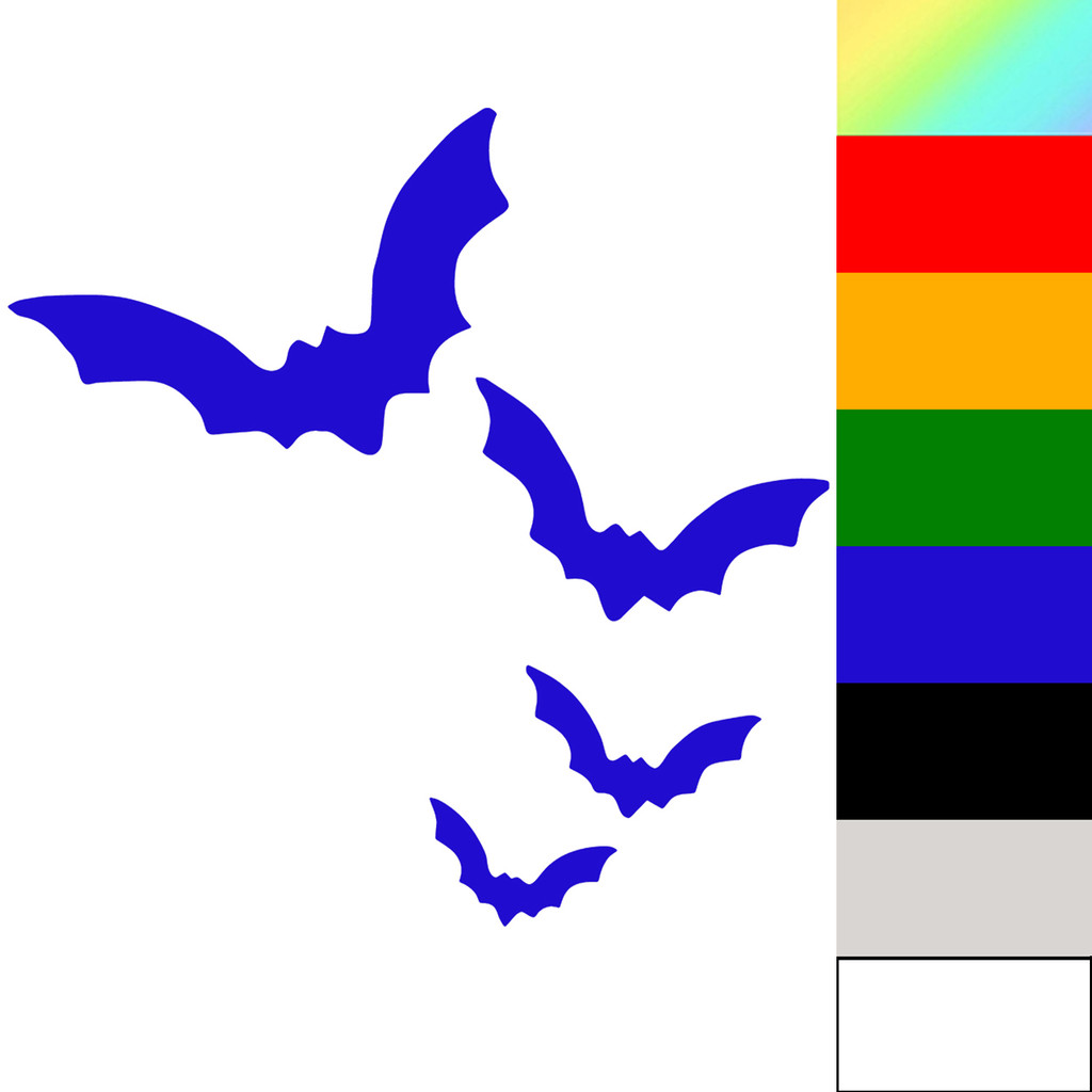 Creative Bat Pattern Cartoon Silhouette Reflective Colorful Stickers ...