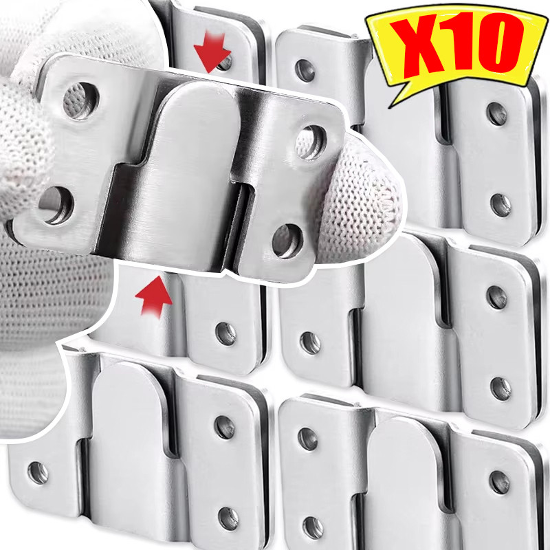 Stainless Steel Interlocking Hooks Wall Mounting Kit, Heavy Duty Hidden ...