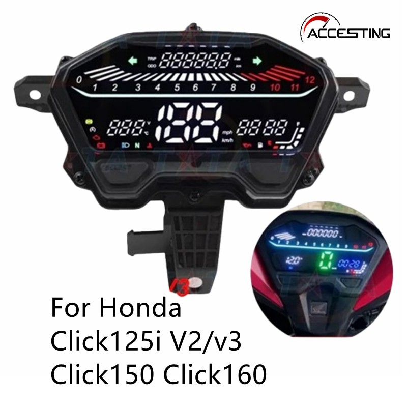 White LED Full Digital Speedometer LED Digital Tachometer For Honda ...