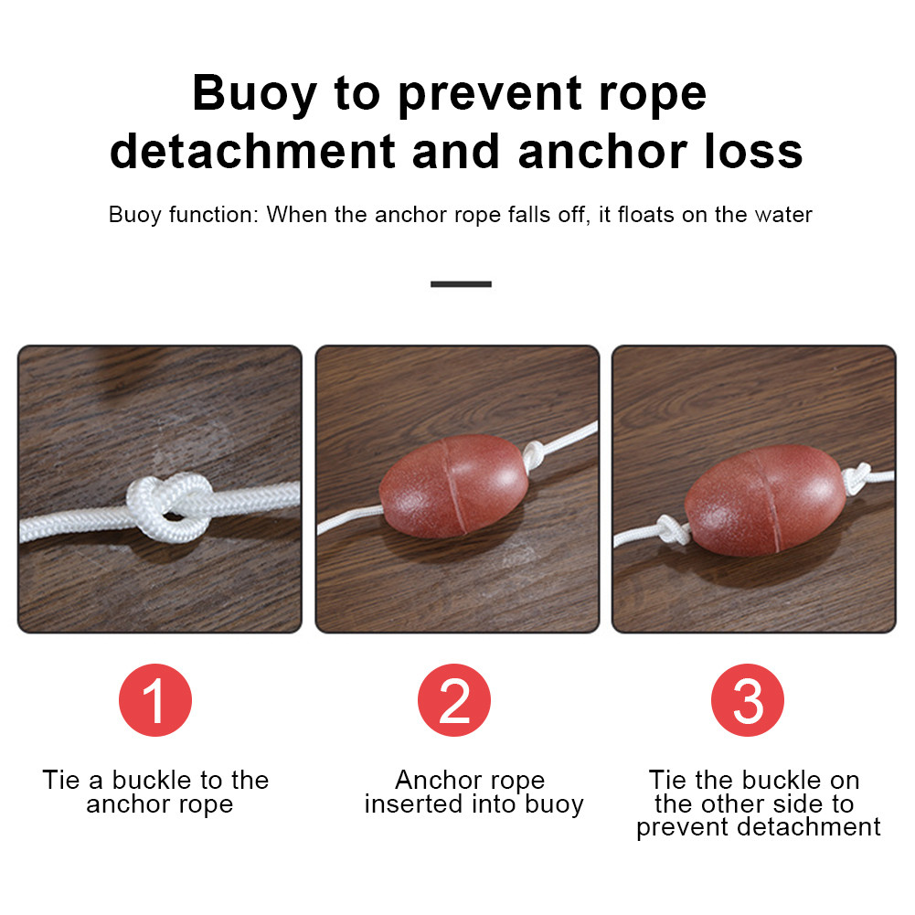 0.7/1.5KG Grapnel Anchor with 65ft Marine Rope and Buoy Boat Anchor ...