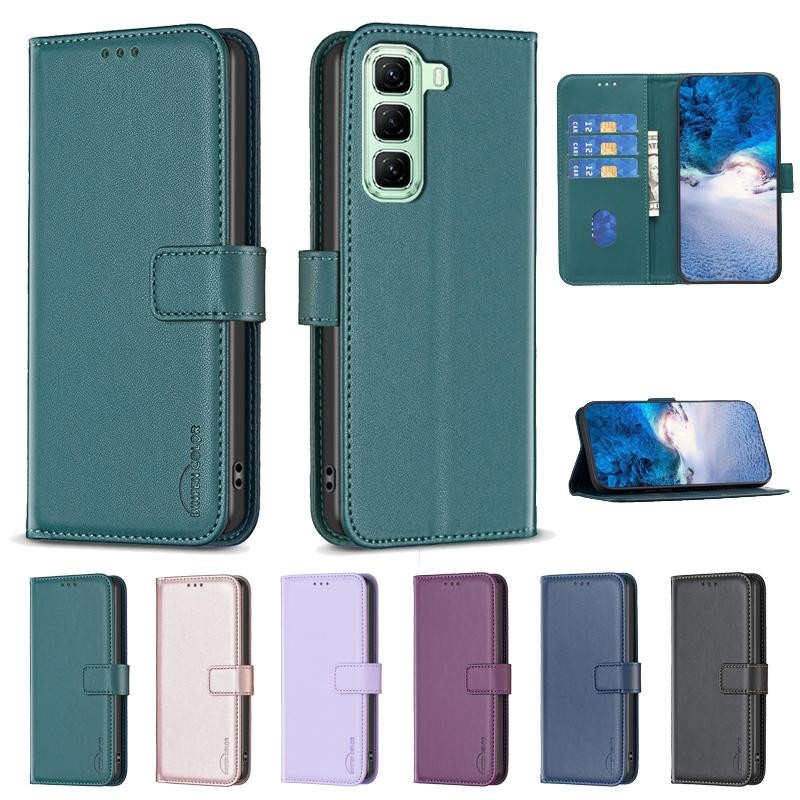 Hot50 Case Leather Wallet Flip Case on For Infinix Hot 50 4G Zero 40
