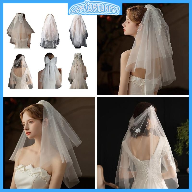 OPP Lace Veil Bridal Veil Bride To Be Bridal Shower Wedding Sheer Veil ...
