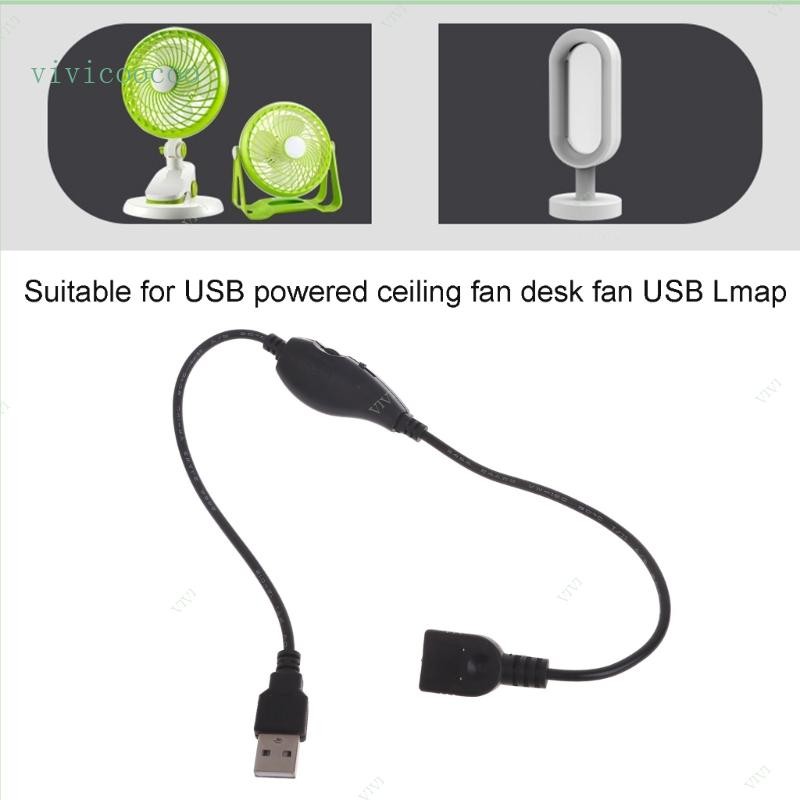 VIVI 45cm USB Cable with Dimmer Switch ON OFF Cable Extension USB Fan ...