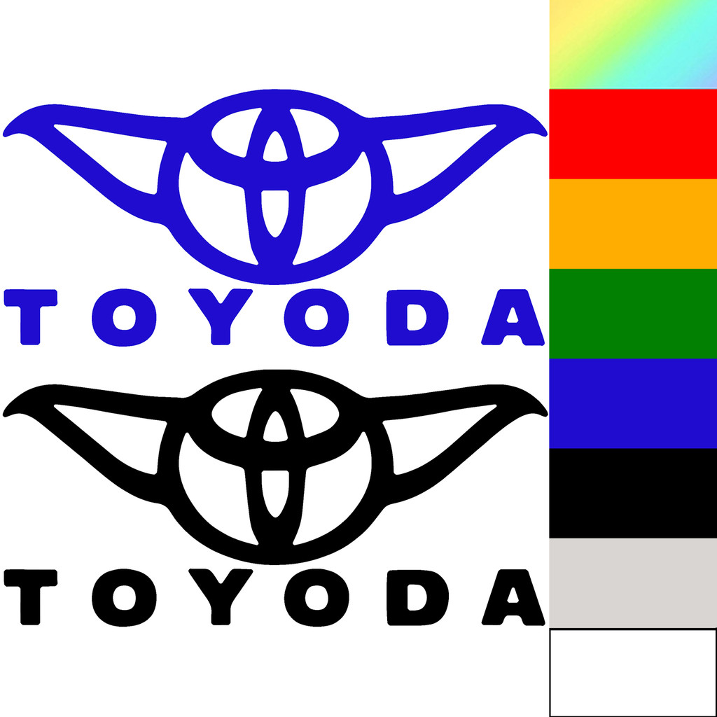 Toyota Logo Pattern Cartoon Silhouette Reflective Colorful Stickers ...