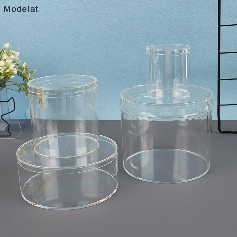 [Modelat] 1Pc Acrylic Candy Box Transparent Plastic Round Cake Dessert ...