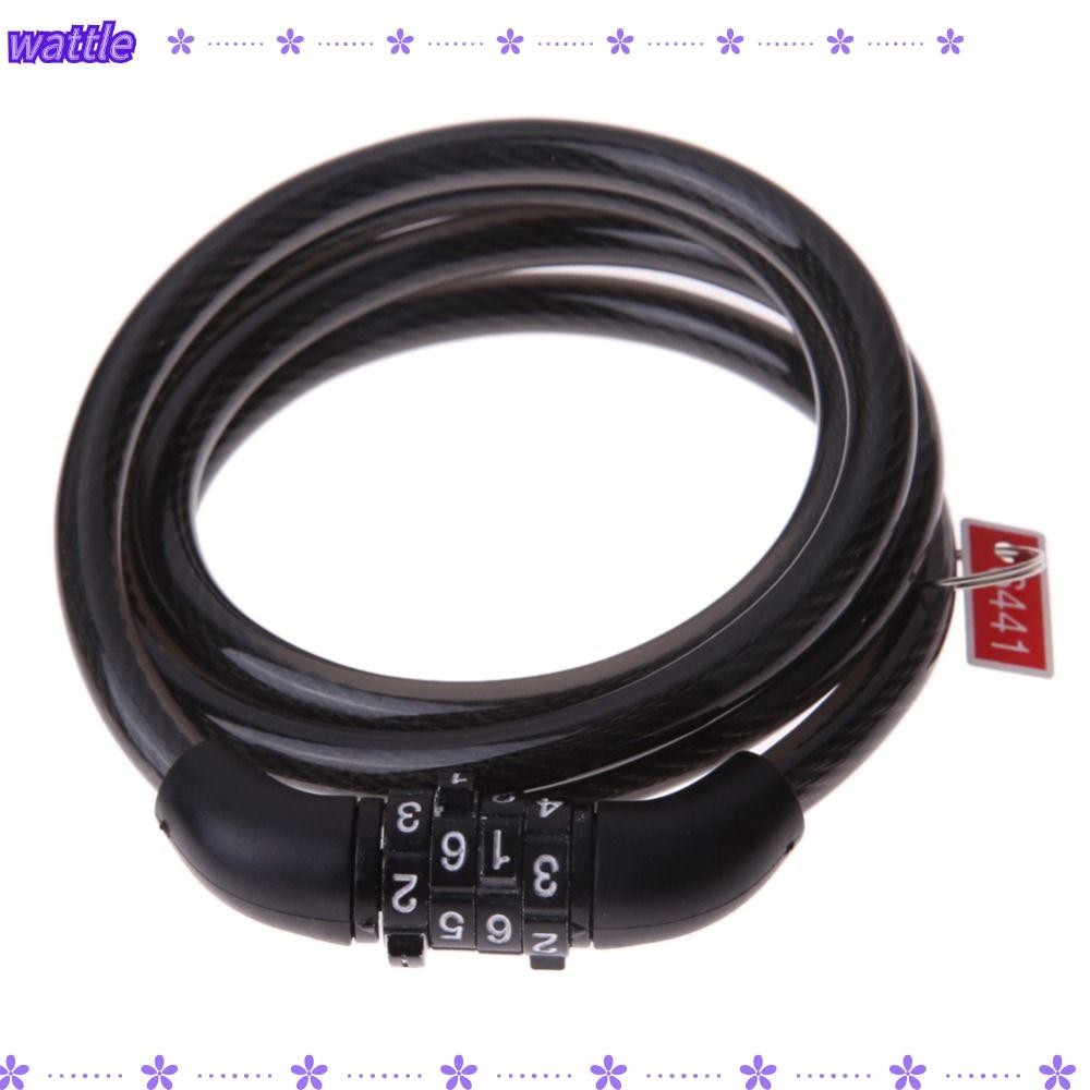 WATTLE Bicycle Code Cable Lock, 1200MM 4-Digit Password Bike Security ...