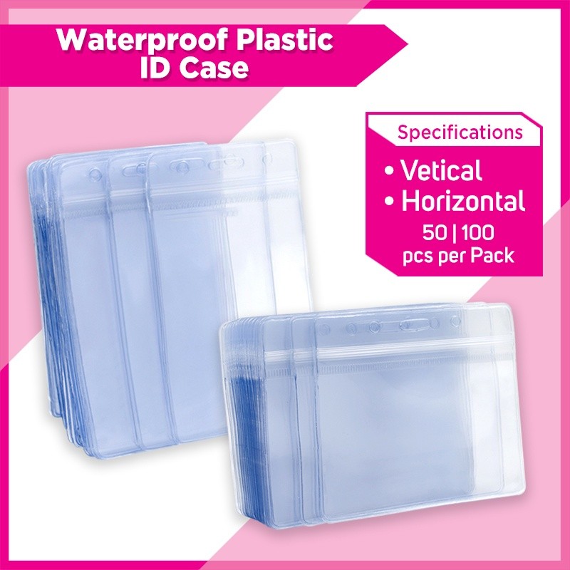 100pcs ID Holder Transparent Plastic ID Holder with Zip Lock ID Case ...