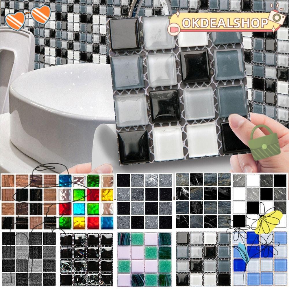 DEALSHOP 10PCS Mosaic Sticker, Removable Effect Tile Stickers ...