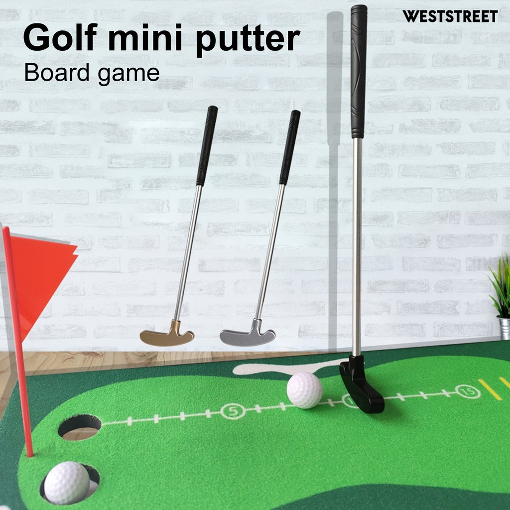 【WT】1 Set Mini Golf Putter Club with 2 Golf Balls TPR Grip Right Left ...